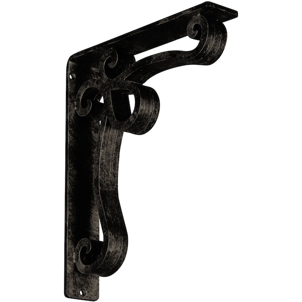 Ekena Millwork Orleans Wrought Iron Bracket, (Triple center brace), Antiqued Pale Gold 2"W x 10"D x 12"H BKTM02X10X12TOLAPG - main